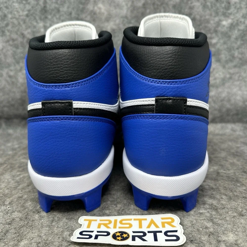 Nike Air Jordan 1 Mid MCS Baseball Cleats Mens Size 13 Game Royal White Black